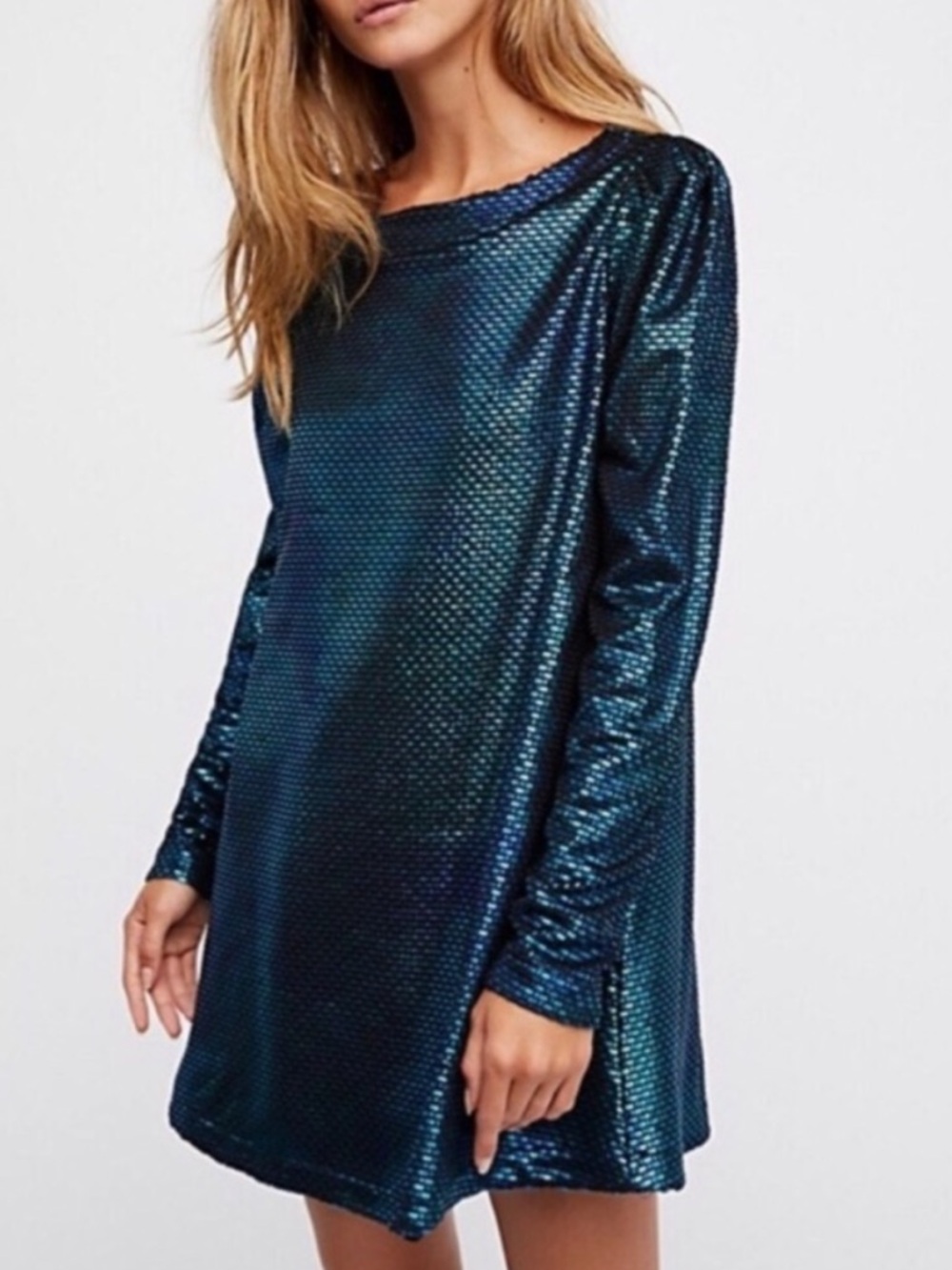 Free People Diamonds Are Forever Metallic Mini Dress